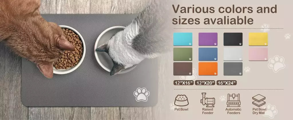 Tapete absorvente para alimentação de animais de estimação, tapete absorvente para cães e gatos, para comida e água, fácil de limpar, secagem rápida, para bebedores bagunçados