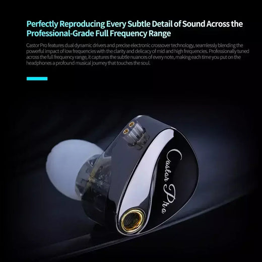 KZ Castor PRO Fone de ouvido intra-auricular HiFi Bass Dinâmico Fones de ouvido sintonizáveis de última geração Harman Target com fones de ouvido de graves aprimorados