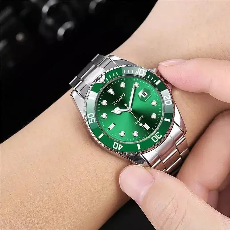 Relógio de moda casual montre homme negócios masculino relógio de quartzo calendário água verde wok fantasma esporte masculino relógio de pulso