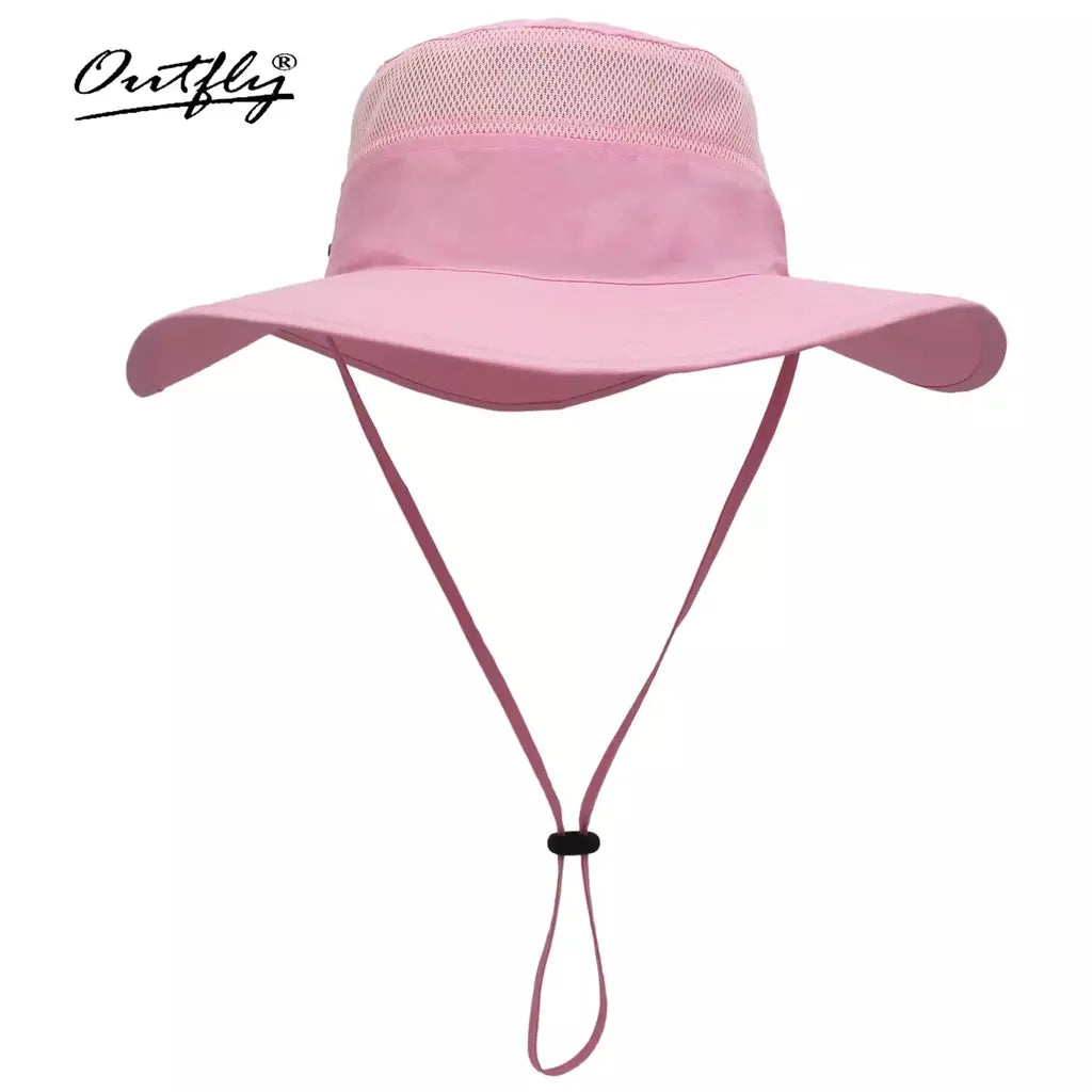 Chapéu de balde para homens e mulheres, protetor solar de pescador, Chapéu Panamá Sol, Rede Respirável de Pesca, Chapéu Grande de Secagem Rápida, Chapéu Caminhada