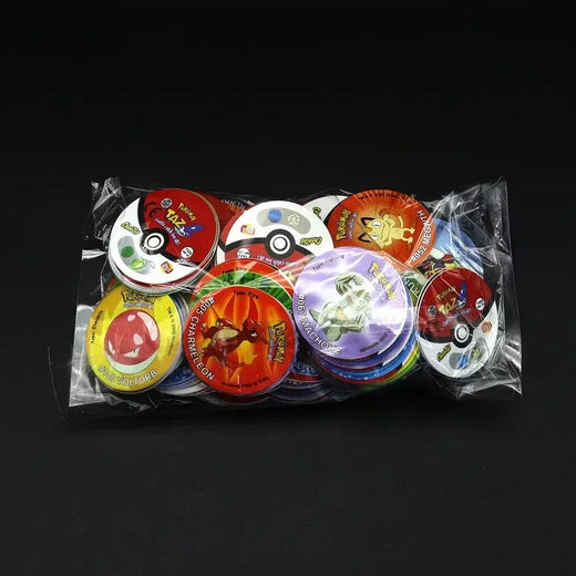 1 caixa 3d redondo pokemon tazos 1/2/3 geração traços álbum treinador pikachu eevee anime coleção cartões criança 10/160/100pcs cartões