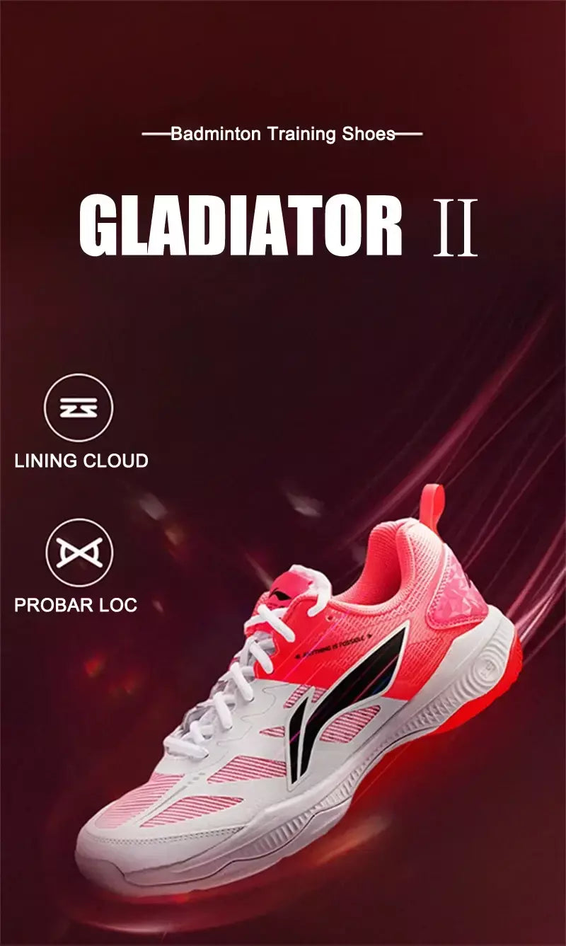 Li-ning unissex gladiador ii sapatos de treinamento de badminton almofada forro de rebote das mulheres dos homens tênis de suporte estável aytv017