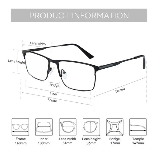 ZENOTTIC 2024 Liga dos homens Titanium Ótico Eyeglass Frame Moda Homens Quadrados Óculos Ultra Light Metal Clássico Sobre o balcão Óculos BT2108