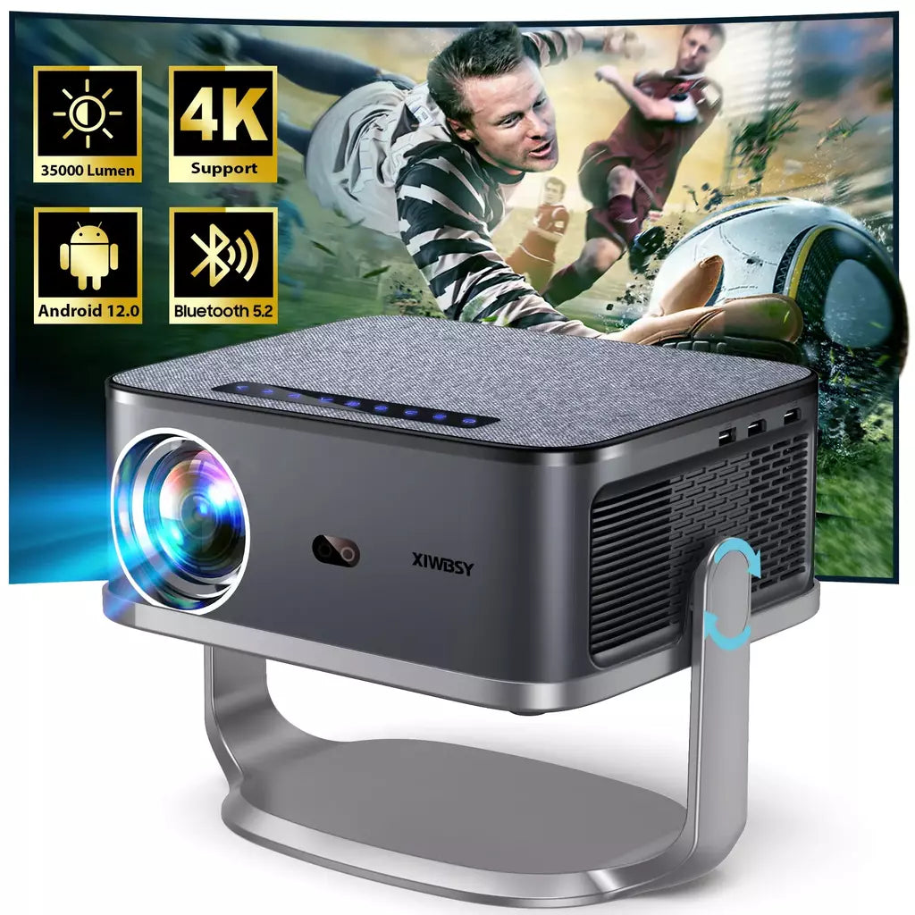 XWBSY 2025 Novo Projetor T08 35000Lumens Moive Projetor de Luz Diurna Android 12.0 Projetor Inteligente 8K Decodificação Projetor AutoFocus
