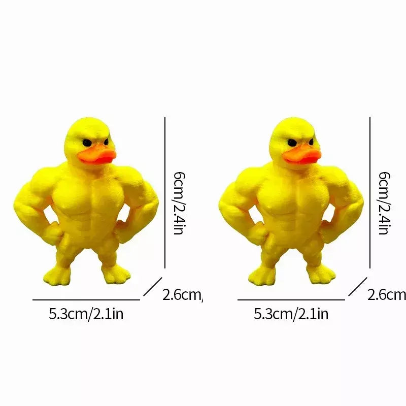 Estatueta de pato muscular ornamento acessório de mesa 3d impresso brinquedo de pato engraçado acessório de escritório presentes de aniversário
