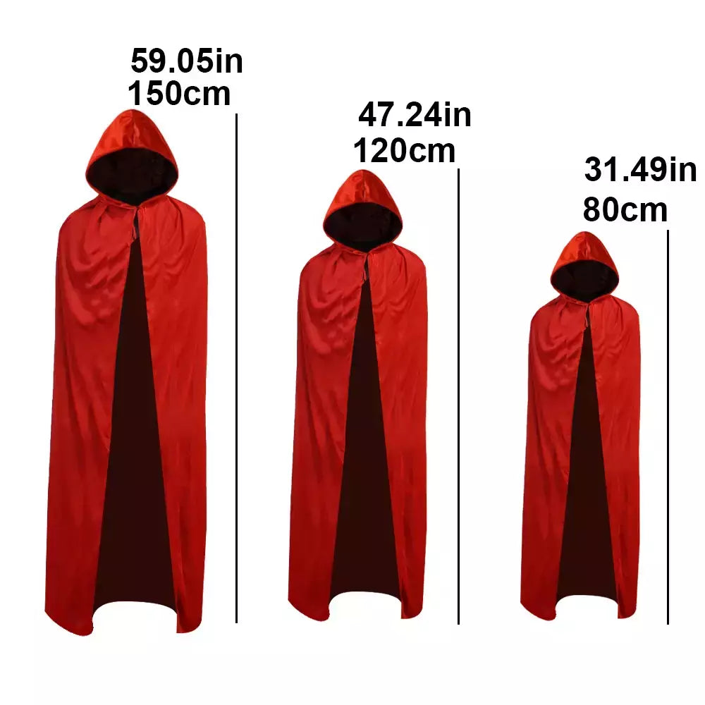 Halloween feminino masculino roupas cosplay traje adulto crianças gola capa preto vermelho reversível boné vampiro capa festa de halloween