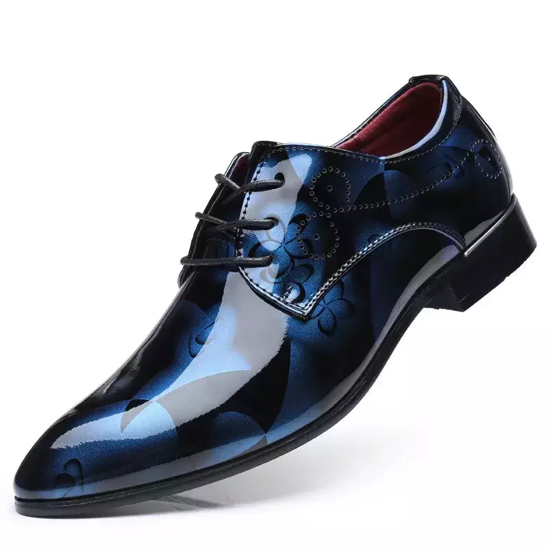 Sapato Oxford com estampa floral retrô masculino, sapatilha com cordões, alta qualidade, luxo, negócio, festa, casamento, moda