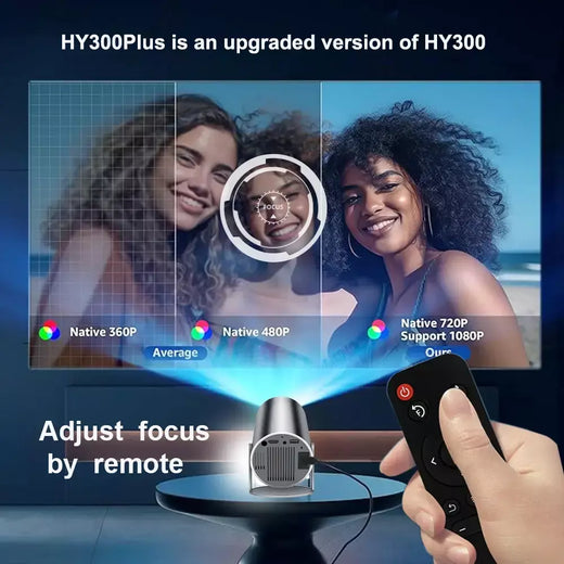 Ditong hy300 plus projetor android 4k 1280*720p vídeo cinema ao ar livre portátil ao ar livre casa hd led projetor hy300 pro atualizado