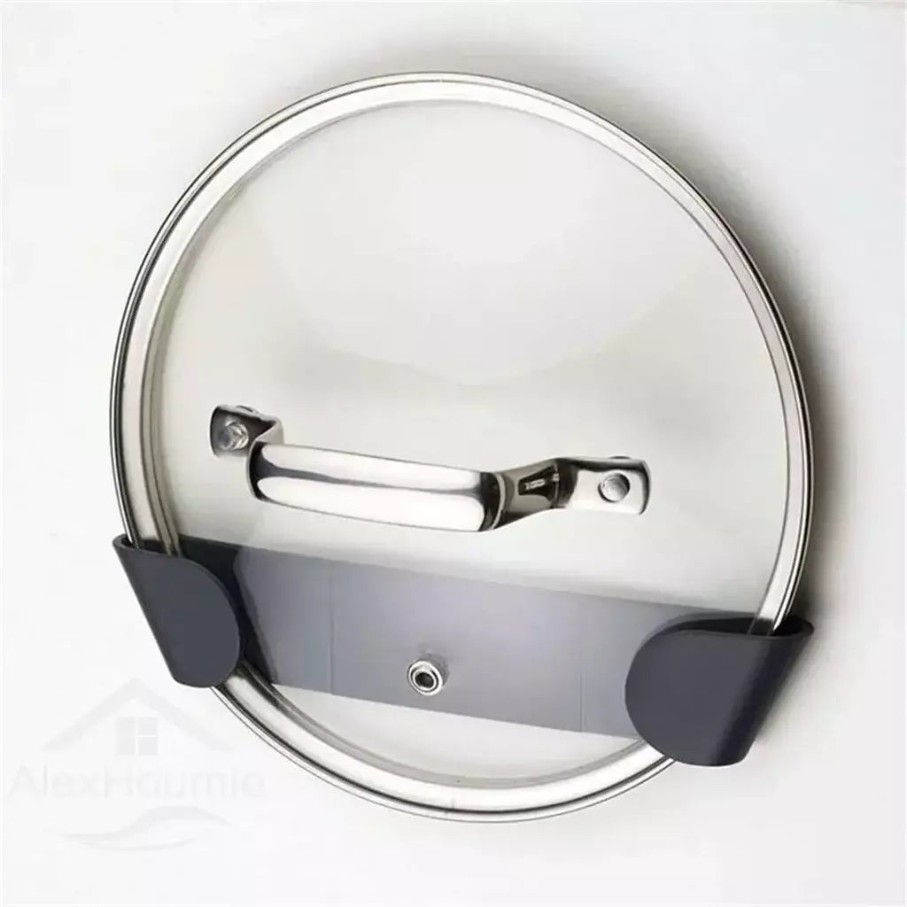 1/2/12 pçs pote tampa titular fixado na parede pendurado titular para pan pote capa rack de armazenamento de cozinha de plástico organizador de cozinha