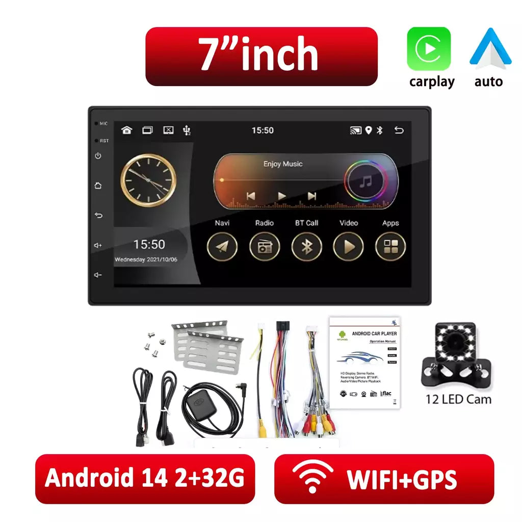 Essgoo rádio do carro android 14 carplay vídeo multimídia automático 7/9/10 ''estéreo universal para volkswagen nissan hyundai kia toyota