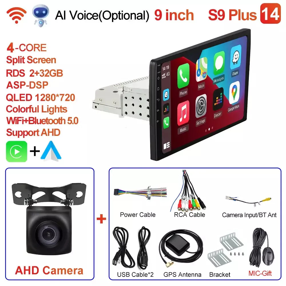 Caixi 7 ''9'' 10 ''8 núcleo android 1din multimídia carro carplay navegação universal gps 1 unidade central din rádio automático áudio estéreo dvd