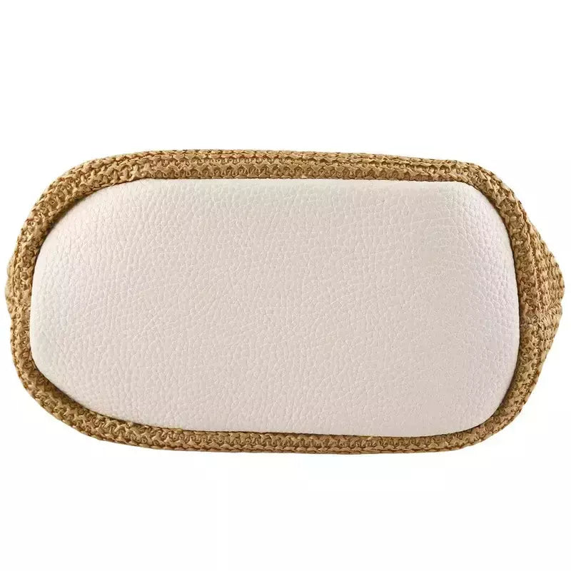 Fsafashion-bolsa de tecido palha para mulheres, bolsa casual para férias, bolsas com alça superior, bolsas de ombro retrô artesanais, moda feminina, 2024