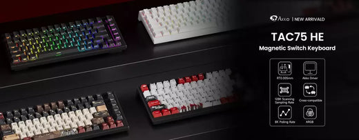 Akko tac75 he teclado de interruptor magnético 75% teclados para jogos gatilho rápido 0.005mm 8k rgb com fio esports teclado personalizado para gamer