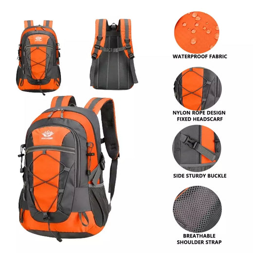Impermeável caminhadas mochila, leve caminhadas ao ar livre saco, grande capaci