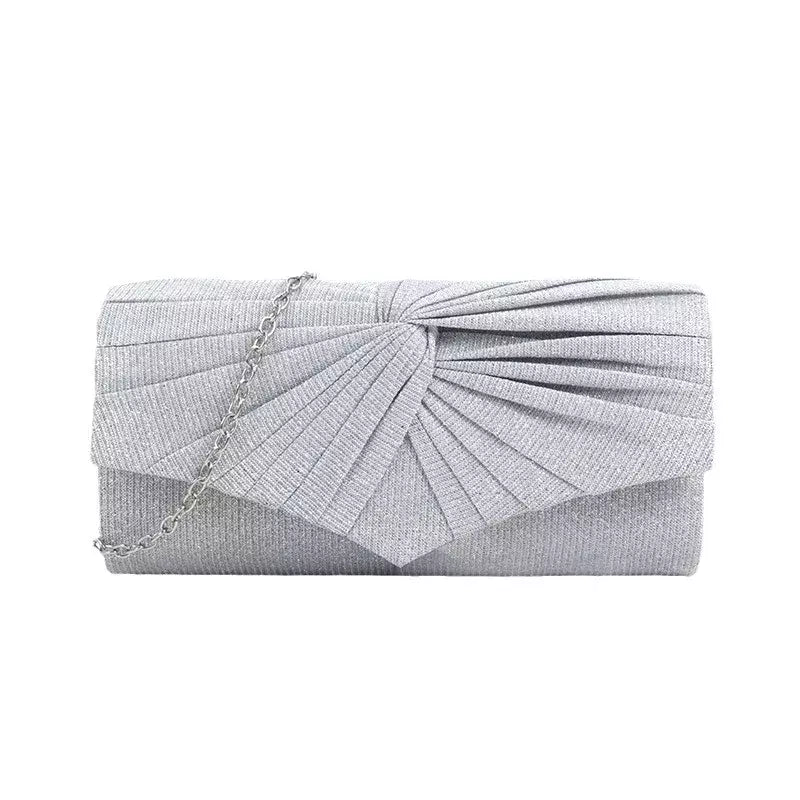 Embreagem de lantejoulas prateadas para mulheres, bolsas de noite, bolsas de ombro de cadeia, bolsas de luxo para jantar