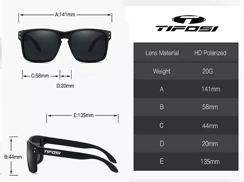 Tifosi-HD óculos polarizados com filme real, ao ar livre, lazer, caminhadas, viagens, golfe, pesca, condução, festa, colorido, UV400