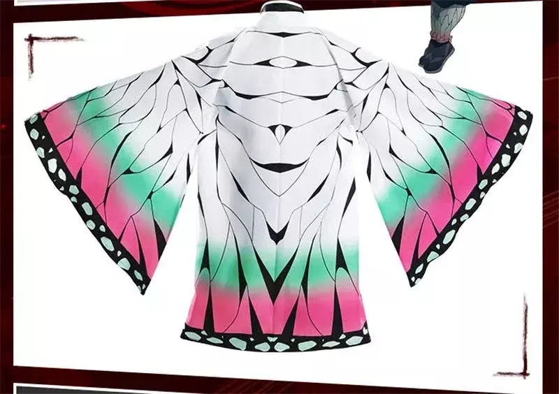 Anime demon slayer kimetsu geen yaiba kochou shinobu cosplay kostuum pruik conjunto quimono uniforme halloween anime kostuums para criança