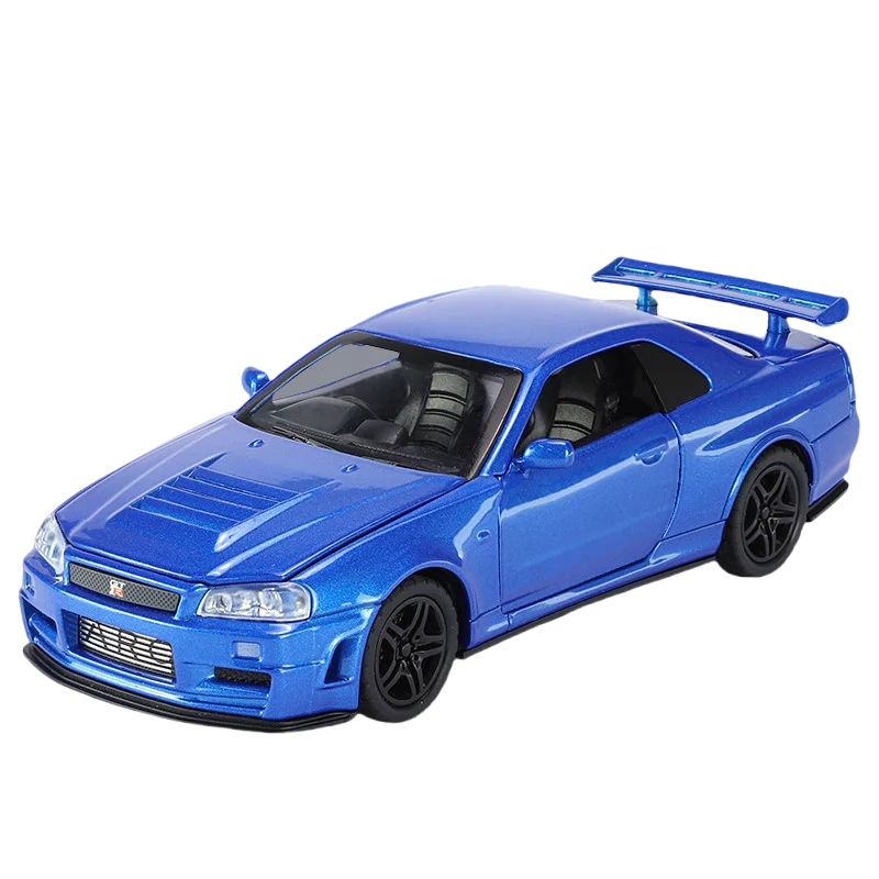 1:32 gtr r34 skyline simulação de liga rápida modelo de carro diecasts & veículos de brinquedo e carros furiosos decoração brinquedos para crianças menino