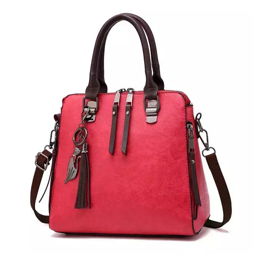 Bolsa de Ombro de Couro Retro para Mulheres, Bolsa Crossbody Messenger, Grande Capacidade, Bolsa Feminina, Designer de Luxo, Alta Qualidade