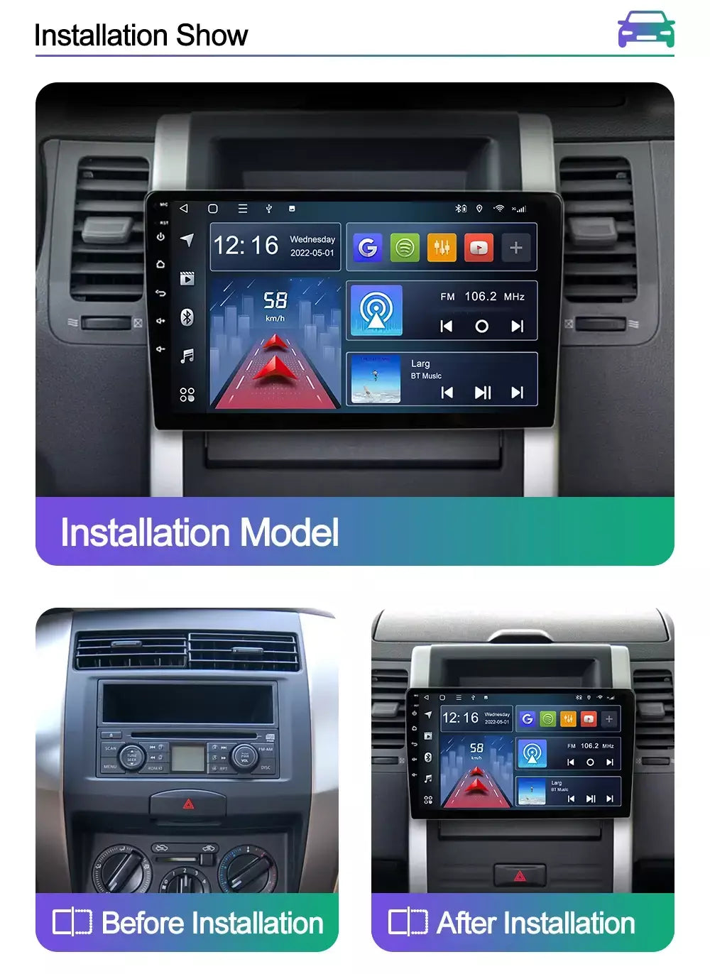 Caixi 7 ''9'' 10 ''8 núcleo android 1din multimídia carro carplay navegação universal gps 1 unidade central din rádio automático áudio estéreo dvd