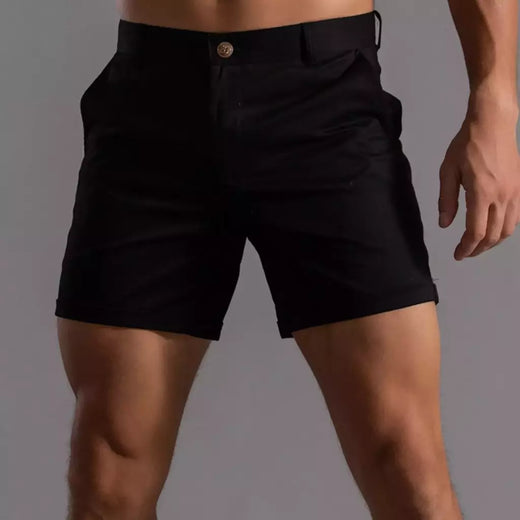 Calções de verão monocromáticos masculinos, calça de botão, bolso, solto, casual, esportivo, corrida, perna reta, calça de rua de praia