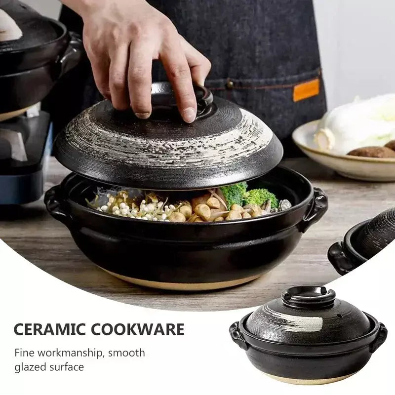 Pote cerâmica argila cozinhar caçarola japonês guisado sopa tampa de terra panelas quentes coreano pot prato pan panelas estoque chinês