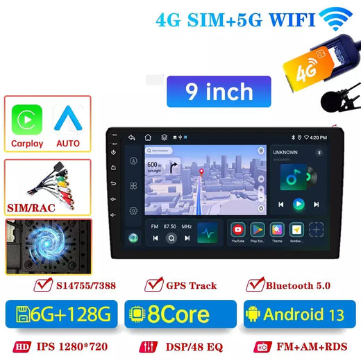 8581 8 Core Rádio do carro 7/9/10 ''2 Din Android 13 auto Vídeo Multimídia Estéreo Universal Carplay 8581 Para Volkswagen Nissan Hyundai Kia toyota fiat jeep honda toro Chevrolet Peugeot Citroën Ford