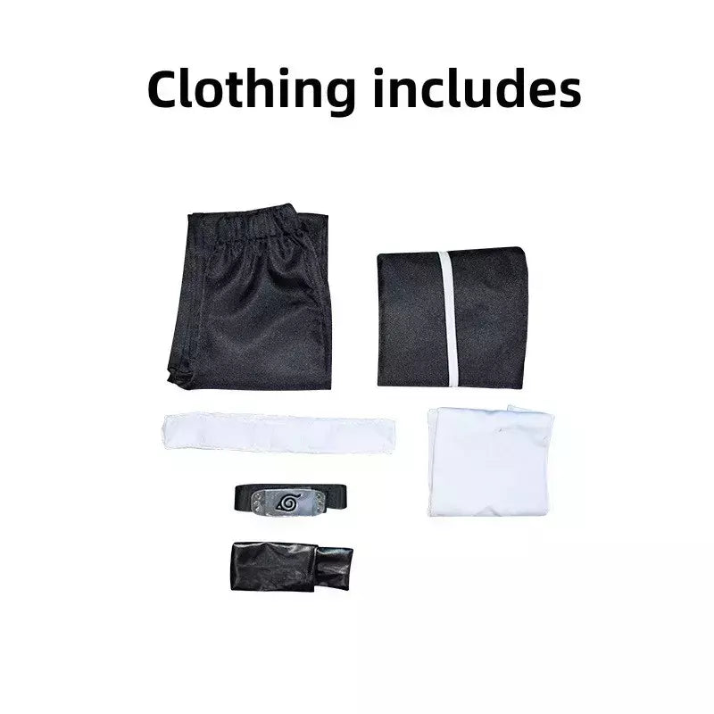 Anime uzumaki boruto cosplay traje ninja preto mangas compridas casaco calças peruca adulto crianças homem mulher halloween carnaval terno