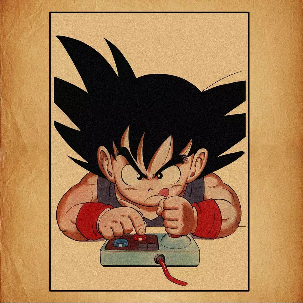 Japonês em torno do anime retro dragon ball cartaz goku gohan vegeta piccolo friza pintura em tela impressão arte da parede presente das crianças