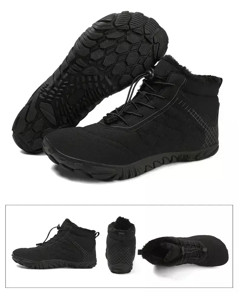 2024 novas botas de inverno para homens neve descalço mulheres ao ar livre antiderrapante pele quente tênis casuais plus size botas de tornozelo sapatos de caminhada
