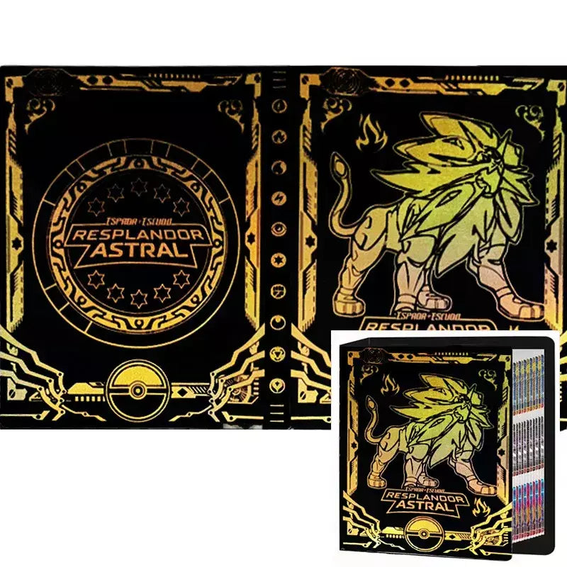 Álbum de cartões 4/9 protetor 240/540 pçs cartão livro mapa carta titular pasta dos desenhos animados charizard mewtwo vmax gx cartões coleção pasta
