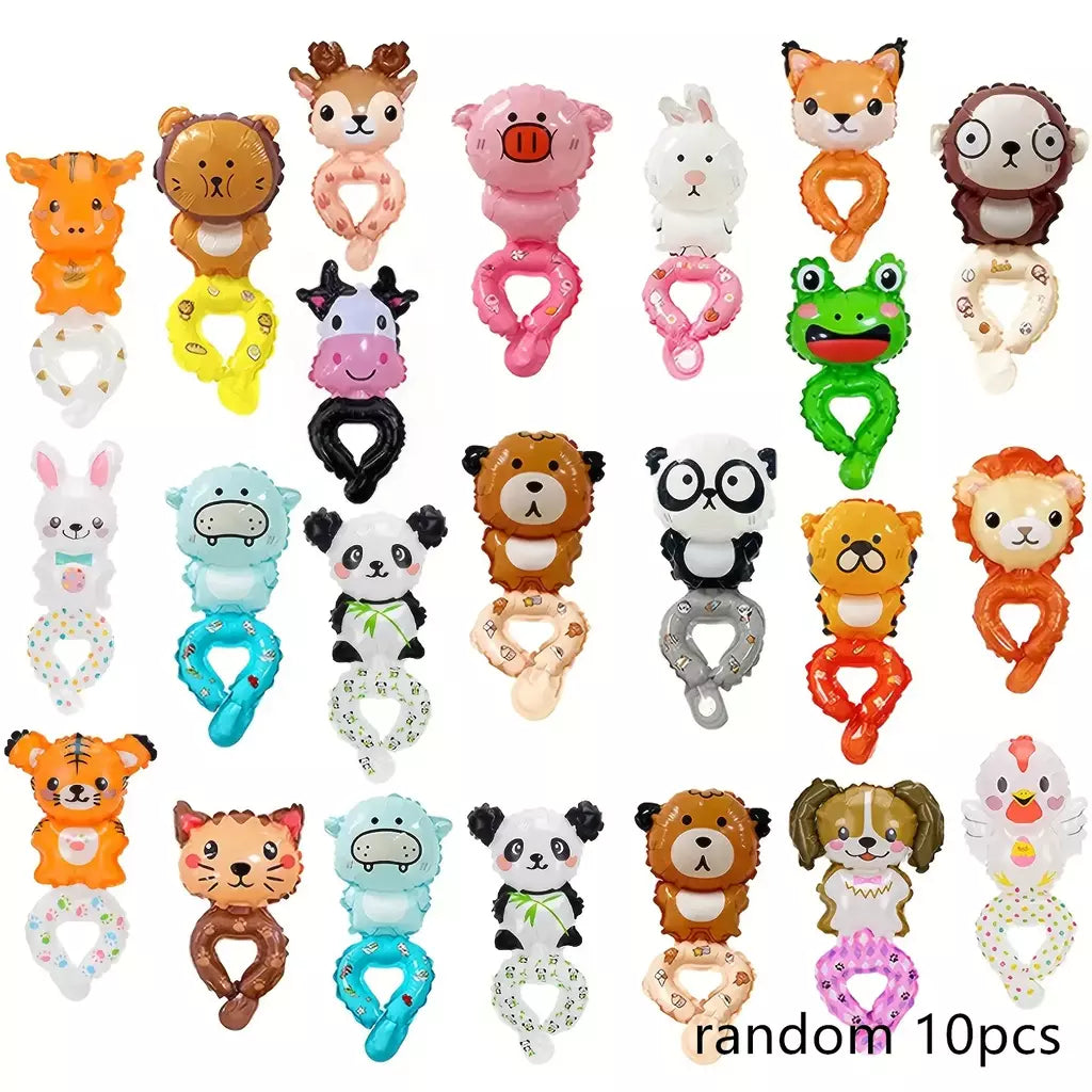 10/20/30/50 suprimentos de festa de balão de bandana mista, balões de coelho de urso de desenho animado fofos, decorações de festa de aniversário (mélange de 4-6 estilos