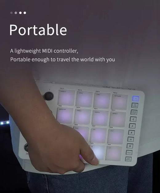 M-VAVE SMC-PAD controlador midi sem fio teclado de percussão adequado interface USB-C design portátil pequeno almofada midi