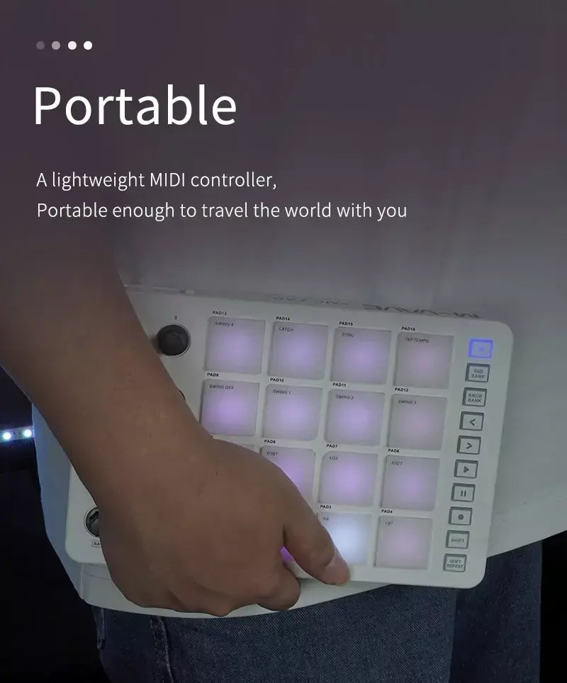M-VAVE SMC-PAD controlador midi sem fio teclado de percussão adequado interface USB-C design portátil pequeno almofada midi
