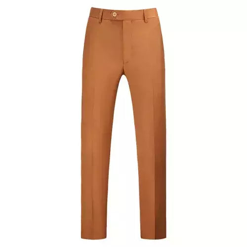 Calça masculina de alfaiataria cor pura, ocupação de negócio, slim fit, calças de escritório, fato formal masculino, casual
