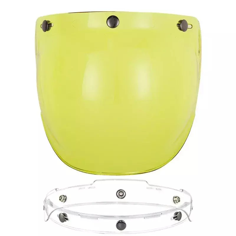 Capacete de motocicleta bolha escudo viseira anti-nevoeiro proteção uv lente hd para capacete retro rosto aberto meio capacete bolha óculos lente