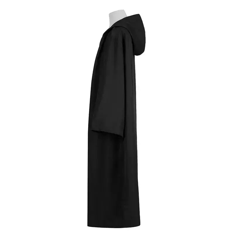 Halloween manto cosplay traje feiticeiro camisa longa com capuz preto robe adulto e fantasma de horror manto criança traje de férias conjunto