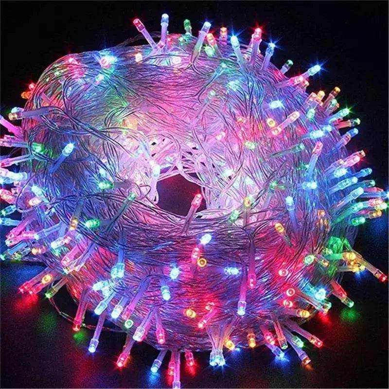Natal ao ar livre LED String Light Guirlandas, Fairy Lamp, decoração de casa, luzes de férias, 220V, plugue UE, 10m