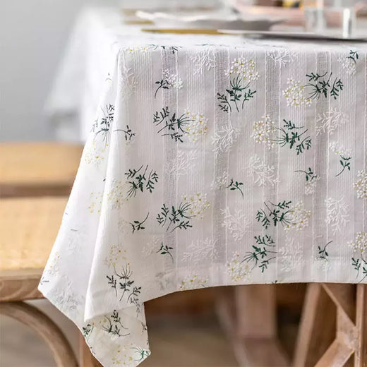 Toalha de mesa de algodão pequena margarida para decoração, estilo coreano, retângulo, para cozinha, casamento, sala de jantar
