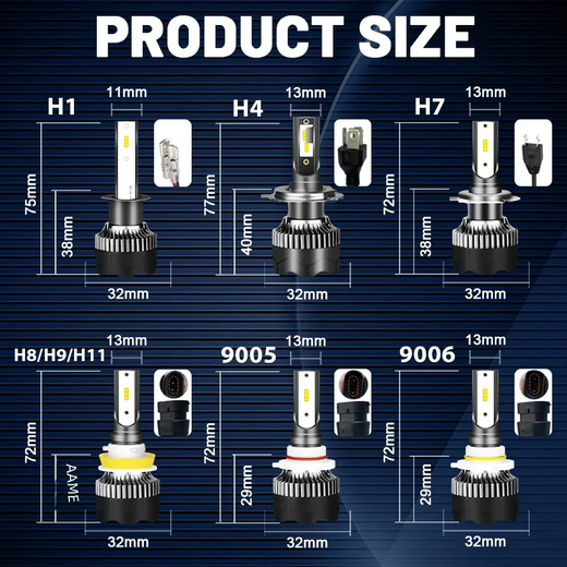 Dualvision H4 LED Farol 3800W 3570 CSP LED H7 H1 H11 H8 9005 9006 HB3 HB4 H9 4300K 6500K 8000K 2PCS Luz de nevoeiro Mini Diodo 12V