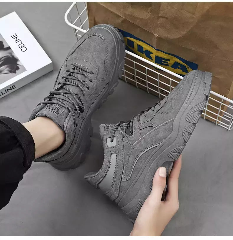Sapatos de sola grossa masculina, botas de deserto, táticas calorosas, strappy nu, moda ao ar livre, novo, inverno, 2023