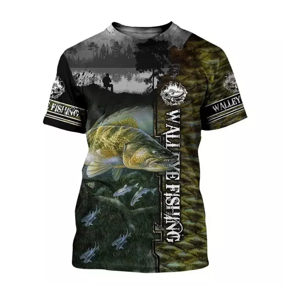 2025 venda quente super legal vintage t camisa para homens pesca esportes ao ar livre manga curta tendência superior casual solto camiseta masculina
