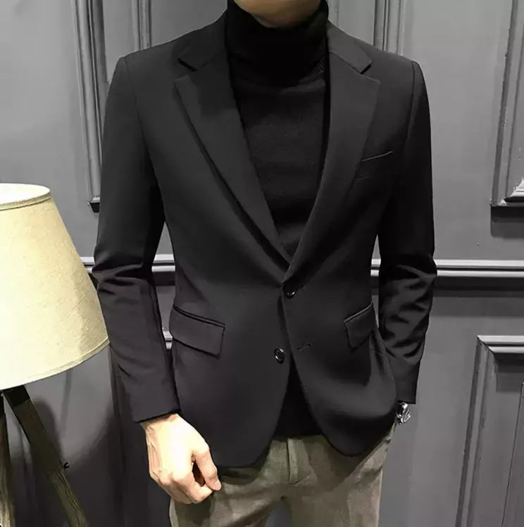 Blazer fino de negócios masculino, roupas estilo coreano, casaco casual, terno elegante, jaquetas marrons, de alta qualidade, 2024