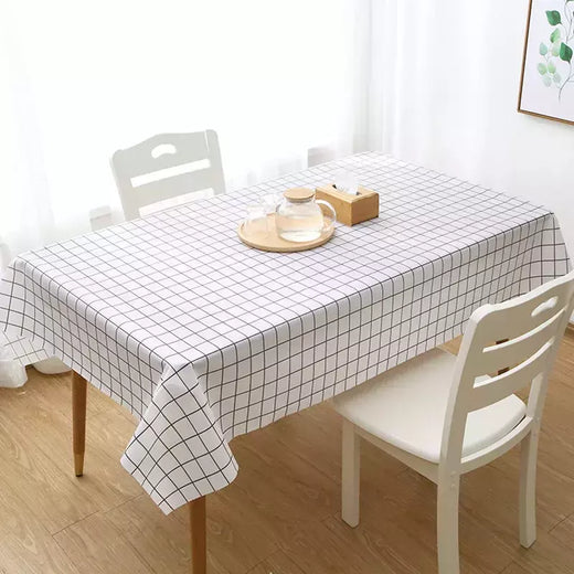 Toalha de mesa padrão xadrez para festa, impermeável, Oilproof, preto e branco, Cobertura de mesa xadrez, piquenique ao ar livre, 137x90cm, 1pc