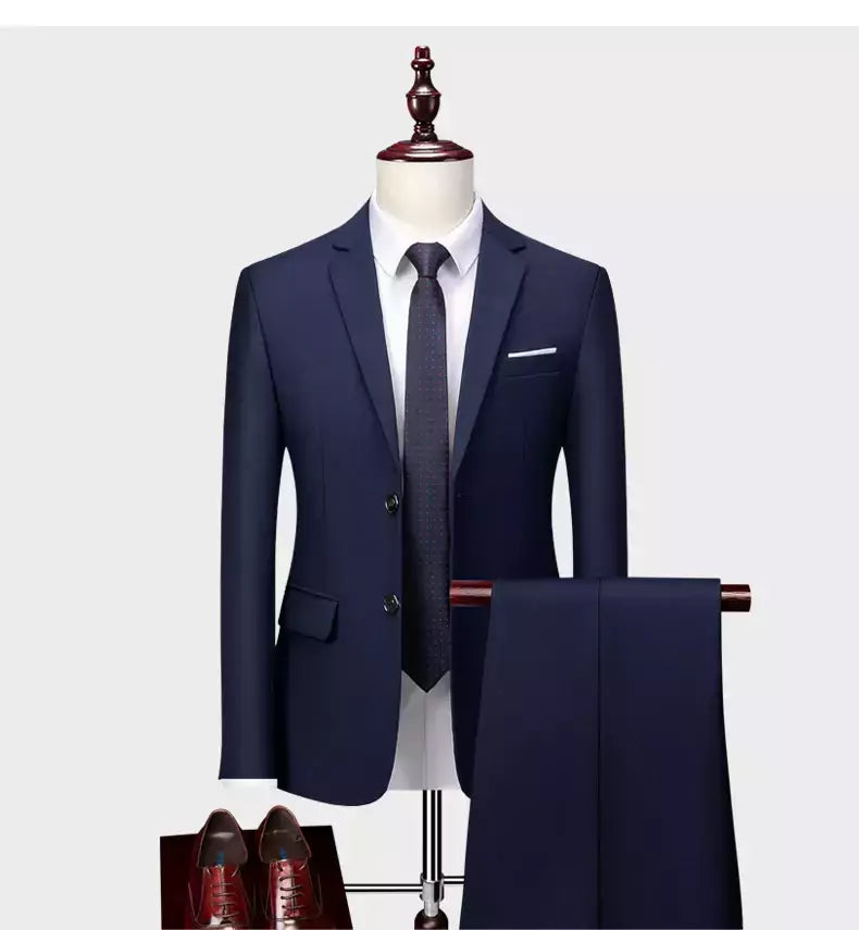 (Jaqueta + Calças) Últimas Homens Terno Set Blazers Formais Slim Fit Negócios Smoking 2 Pcs Terno Do Noivo Vestido de Noiva Homem Terno S-6XL