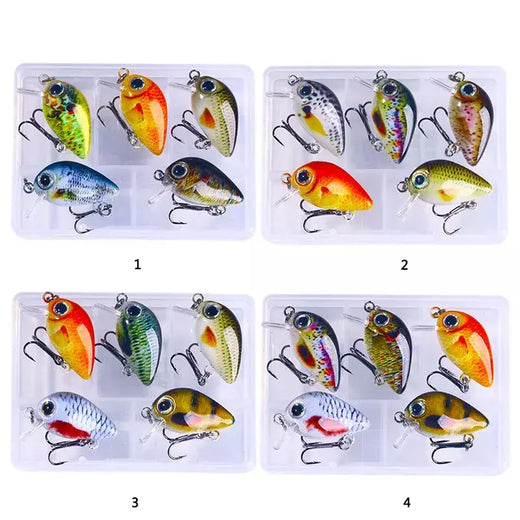5 pçs/set mini kit crankbait 1.5g/3cm isca de pesca wobblers pequeno artificial flutuante isca dura equipamento de pesca com caixa pesca