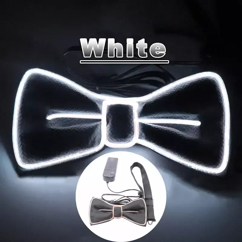Suspensórios de led iluminados masculinos, gravata borboleta unissex, calças elásticas ajustáveis, suspensório iluminado com led para festival de música, festa de fantasia