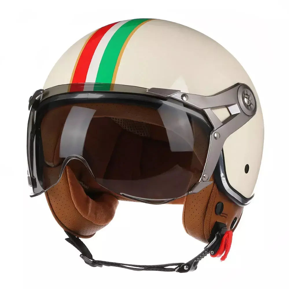 Dot 3/4 rosto aberto motocicleta retro capacetes de moto com para homens mulheres vintage chopper capacete de moto bicicleta cascos scooter