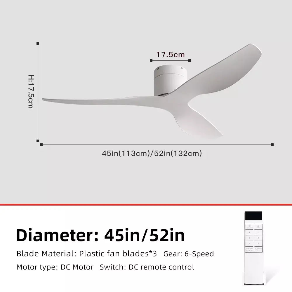 FUMANJIA Ventilador de teto retrô industrial de 45/52", ideal para áreas de vida/jantar, casa e escritório - Motor inversor DC silencioso de 6 velocidades