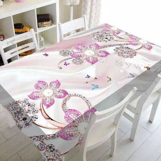 3D Butterfly Flower Printing Toalhas De Mesa Retangulares, Toalha De Mesa Anti-mancha para Mesa, Decoração De Casamento, Mesas De Café, Decoração